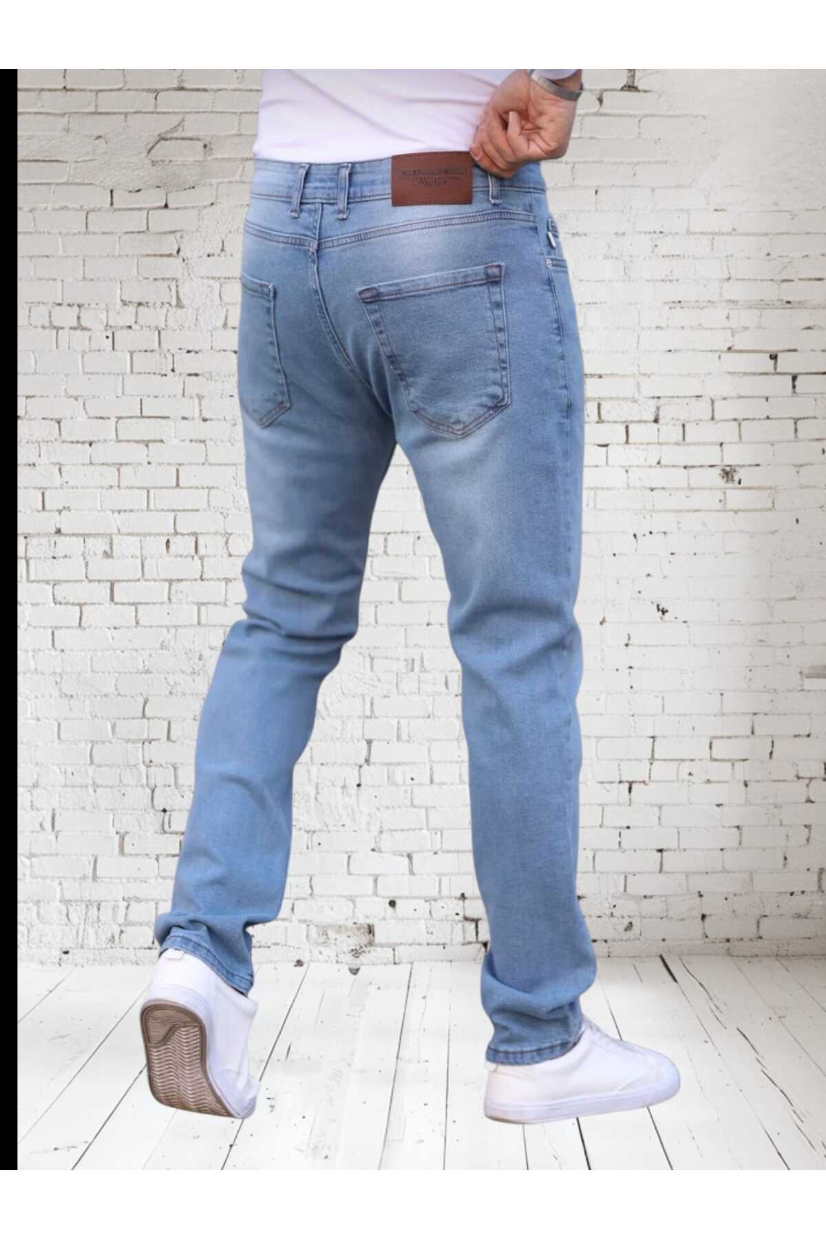 KING SEZAR  Erkek Likralı Esnek Jeans Erkek Kot Pantolon - Görsel 3