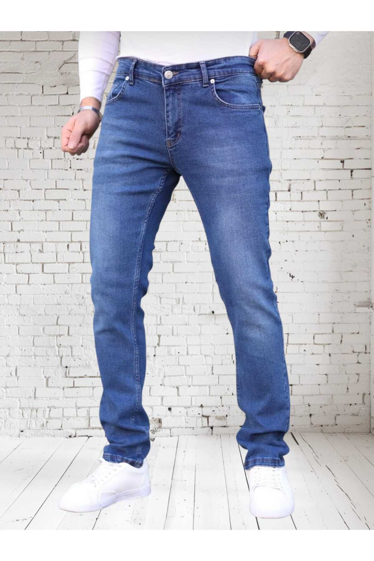 KING SEZAR  Erkek Likralı Esnek Jeans Erkek Kot Pantolon - Görsel 3