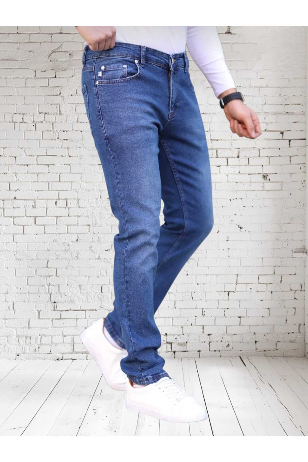 KING SEZAR  Erkek Likralı Esnek Jeans Erkek Kot Pantolon - Görsel 2