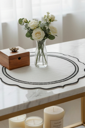 cix short tagline Taşlı Supla Kenar Detay %100 Keten Naturel Kumaş Taşlı 1 Adet