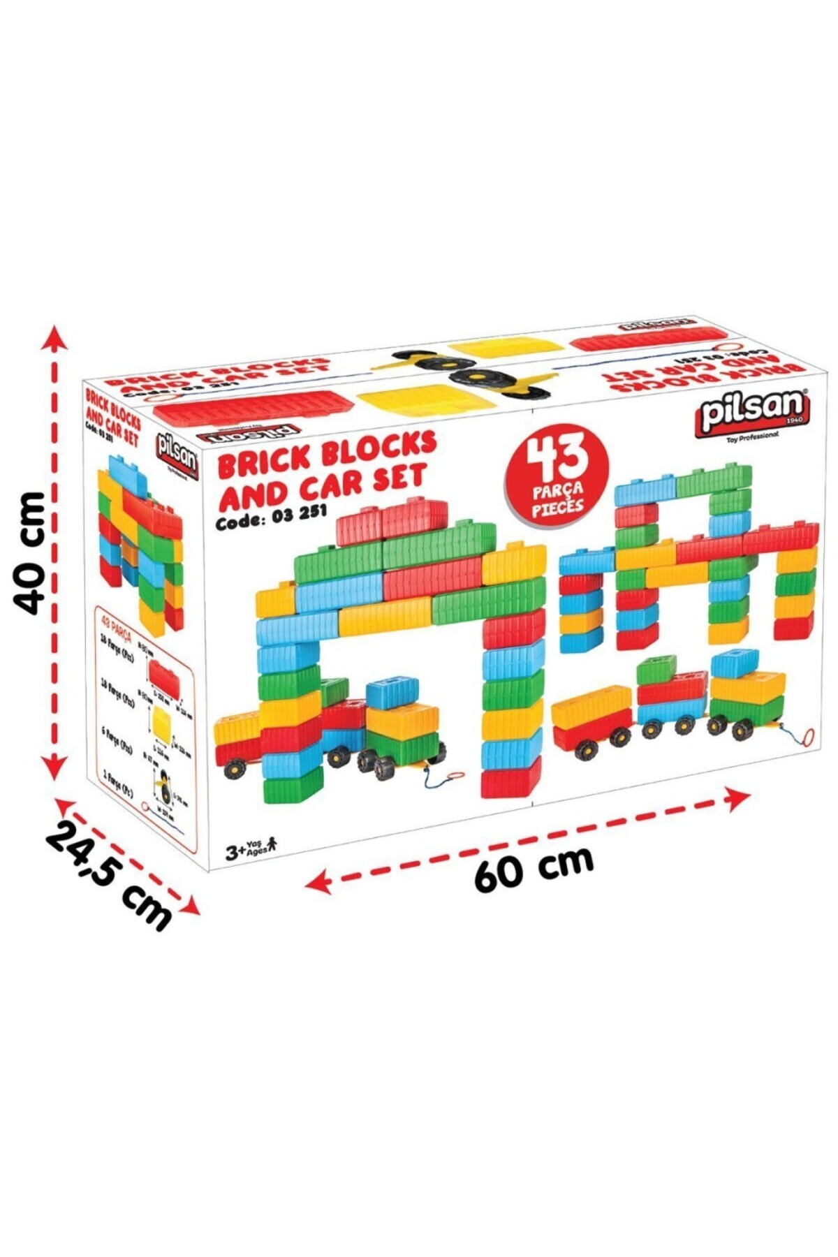 NW NessiWorld 03251 TUĞLA BLOK VE ARABA SETİ S172117281 fotoğrafı 2 (önizleme)