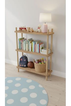Macco Mobilya 3 Katlı Dikdörtgen Ahşap Çevir Kur Kitaplık - Çok Amaçlı Dekora...