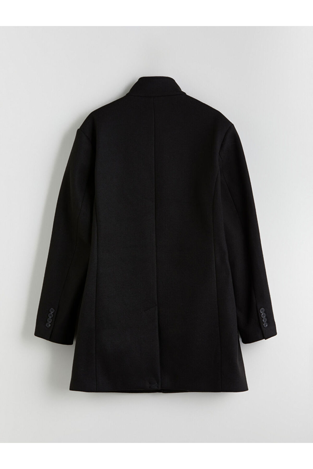 LC Waikiki  LCWAIKIKI Classic Siyah Büyük Beden Standart Kalıp Dik Yaka Erkek Kaşe Kaban - Görsel 3