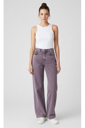 harmony_byharmony Straight Kalıp Siyah/Pembe Paçası Normal Kadın Denim Pantolon