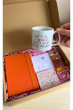 glowoow Öğretmenlere Özel Hediye Seti Özel Tasarım Kupa, Defter ve Bardak Alt...