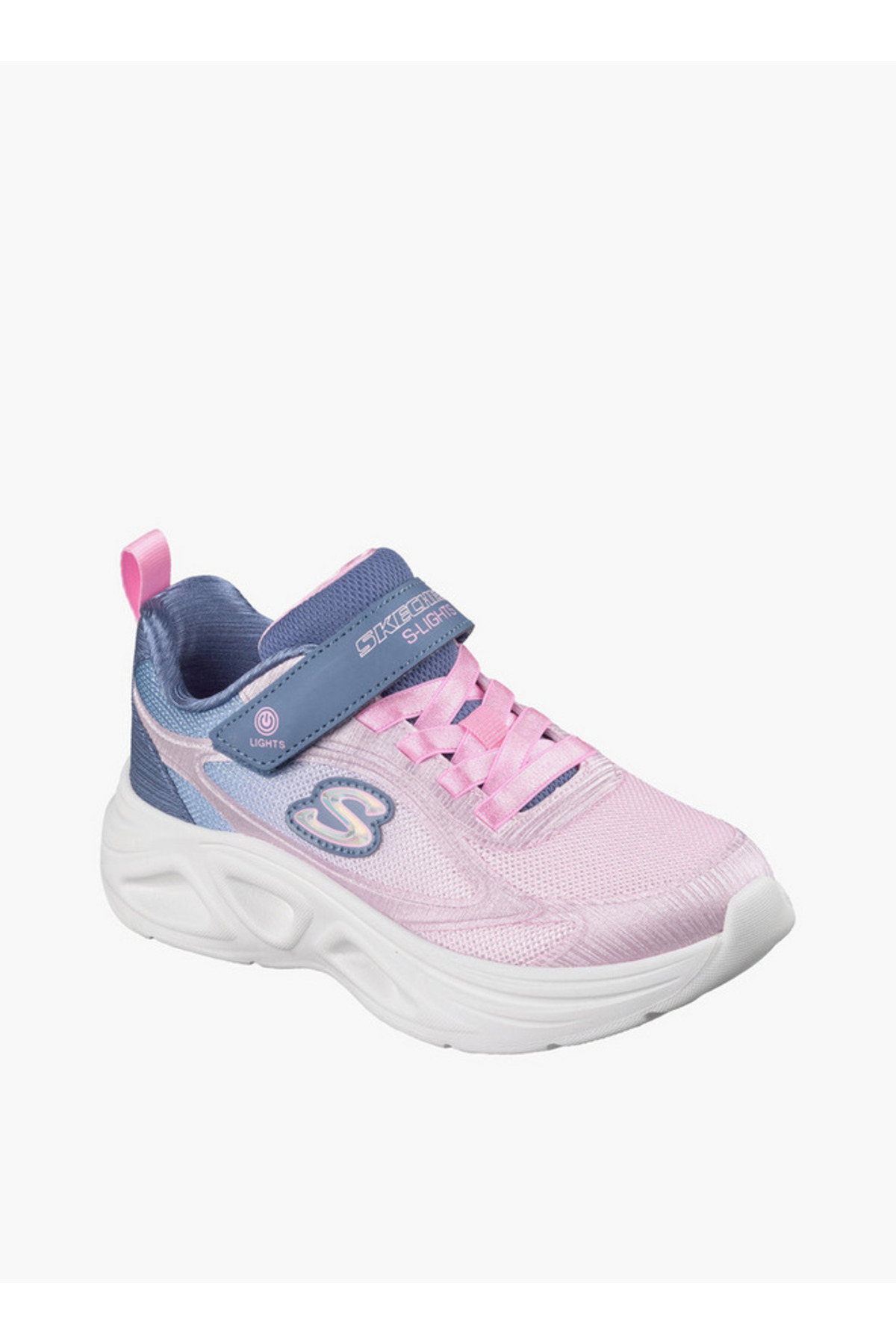 Skechers Girls SOLA GLOW 2.0 Hook & Loop Sneakers - 303729L-GYPK-CP