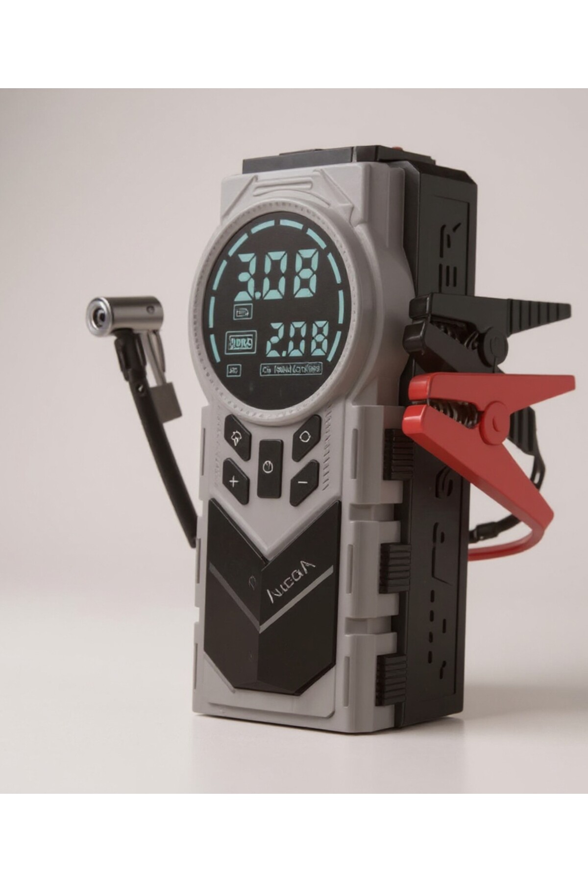 Taşınabilir Akü Takviyeli Kompresörlü Hava Pompası 4'ü 1 Arada Powerbank/Digital Fener