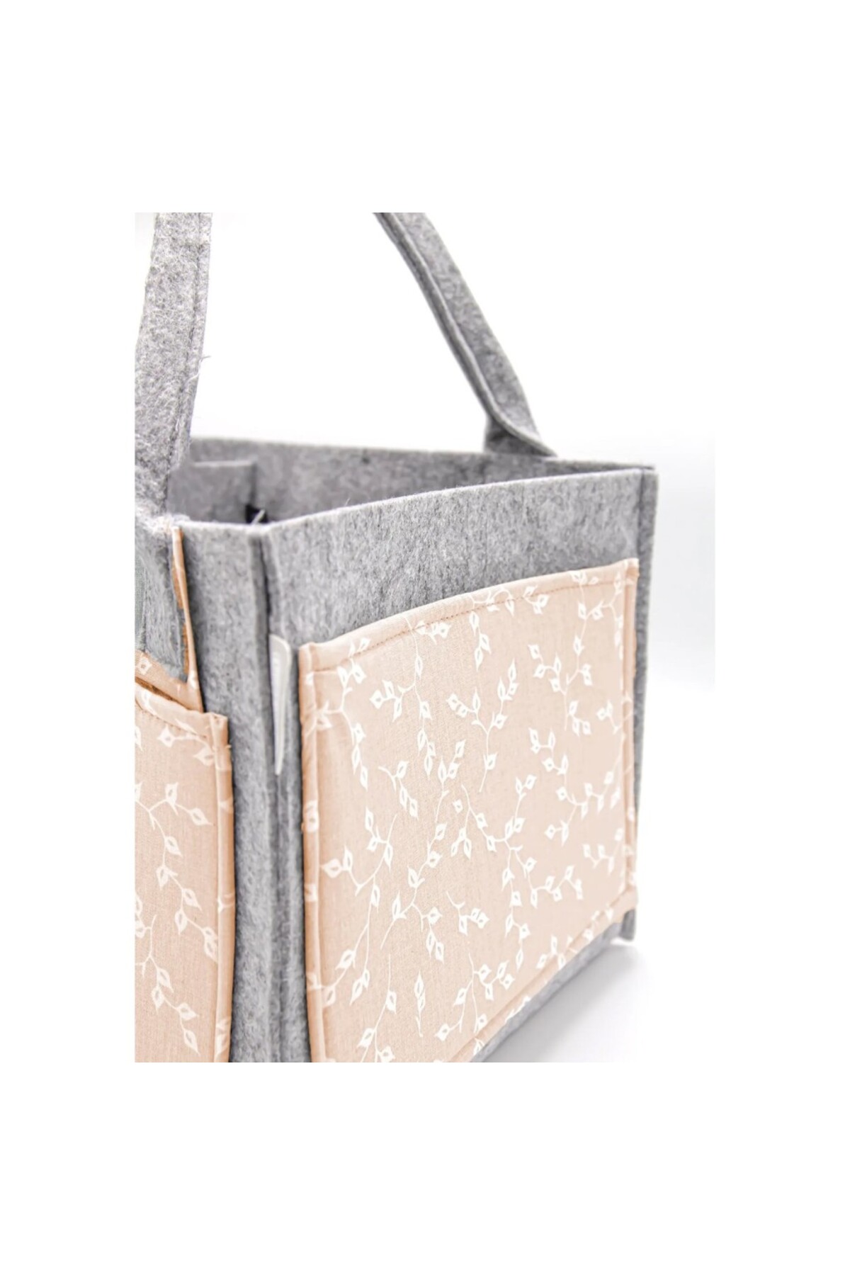 DGSTYL3 Keçe Anne Bebek Bakım Çantası 772 Somon Çiçek fotoğrafı 3 (önizleme)