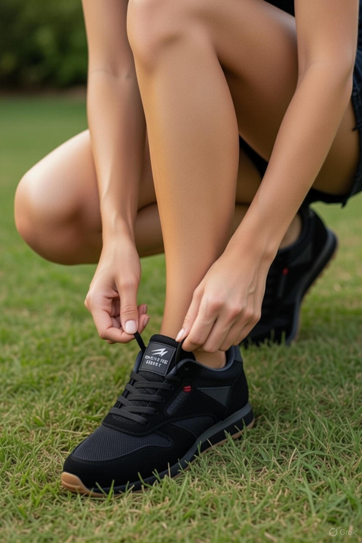 VELLINA Kadın Siyah Krep Bağcıklı Casual Rahat Taban Konforlu Yumuşak Yürüyüş Günlük Sneaker Spor Ayakkabı görsel 5