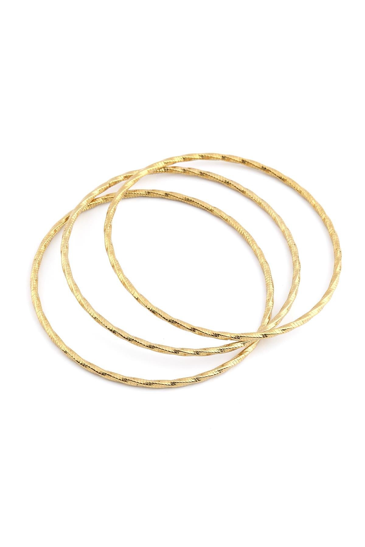 Gold Renk 3lü Çelik Ajda Bilezik