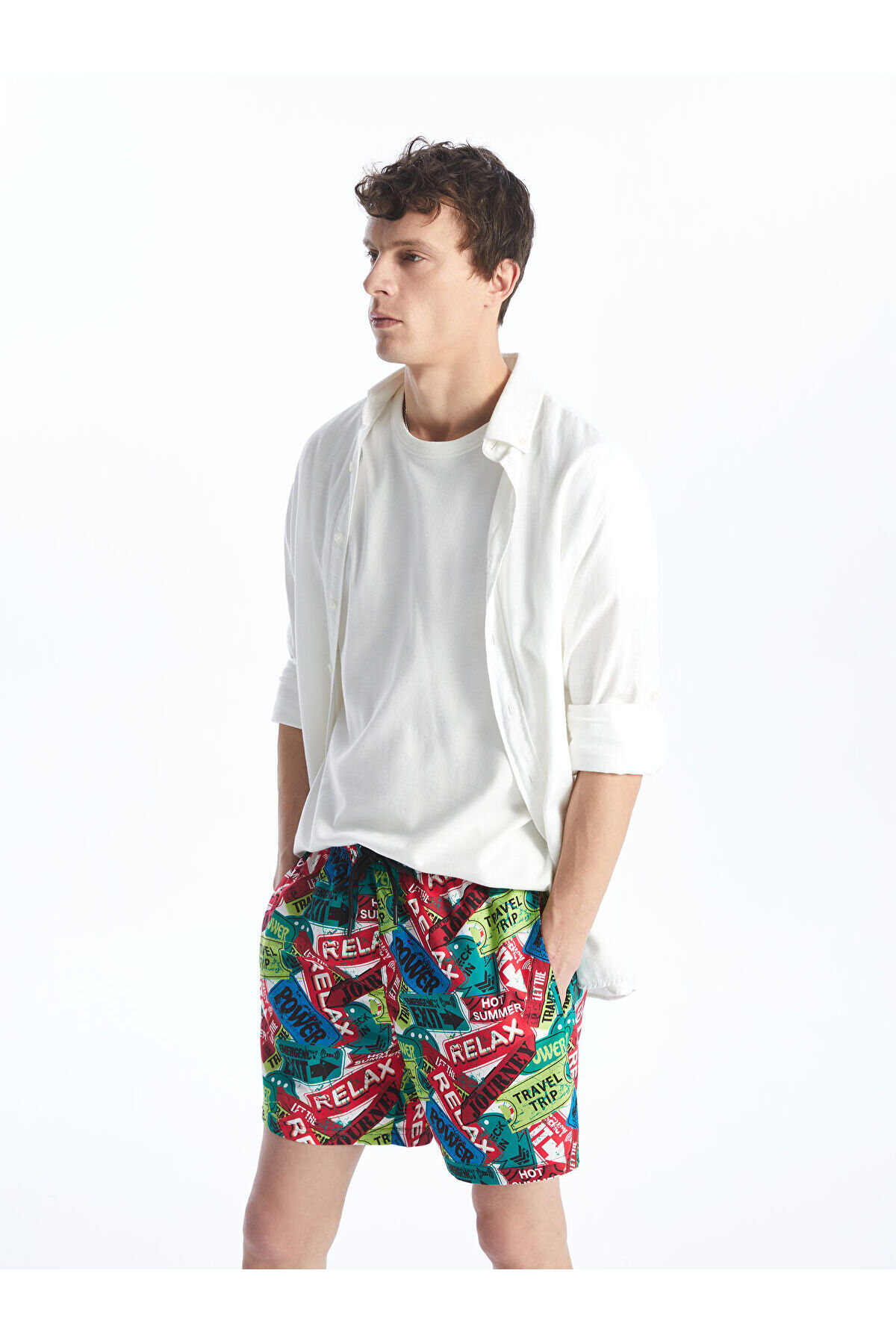 LC Waikiki Vizyon New Season Short Length Patterned Men's Swim Shorts
