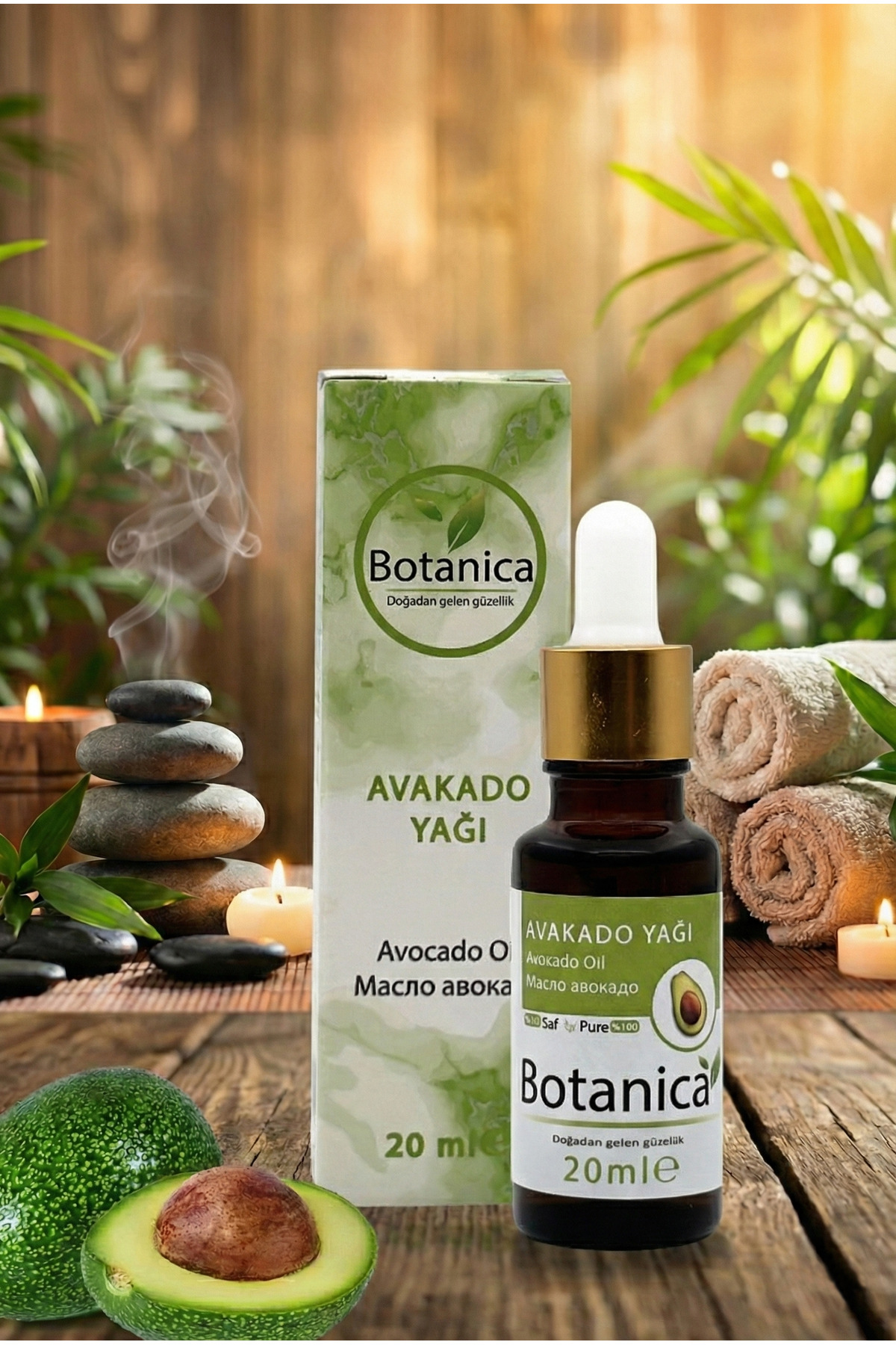 botanica Avokado Yağı 20 Ml Soğuk Sıkım Doğal ve Saf Saç Cilt Bakımı ve Yoğun Nem