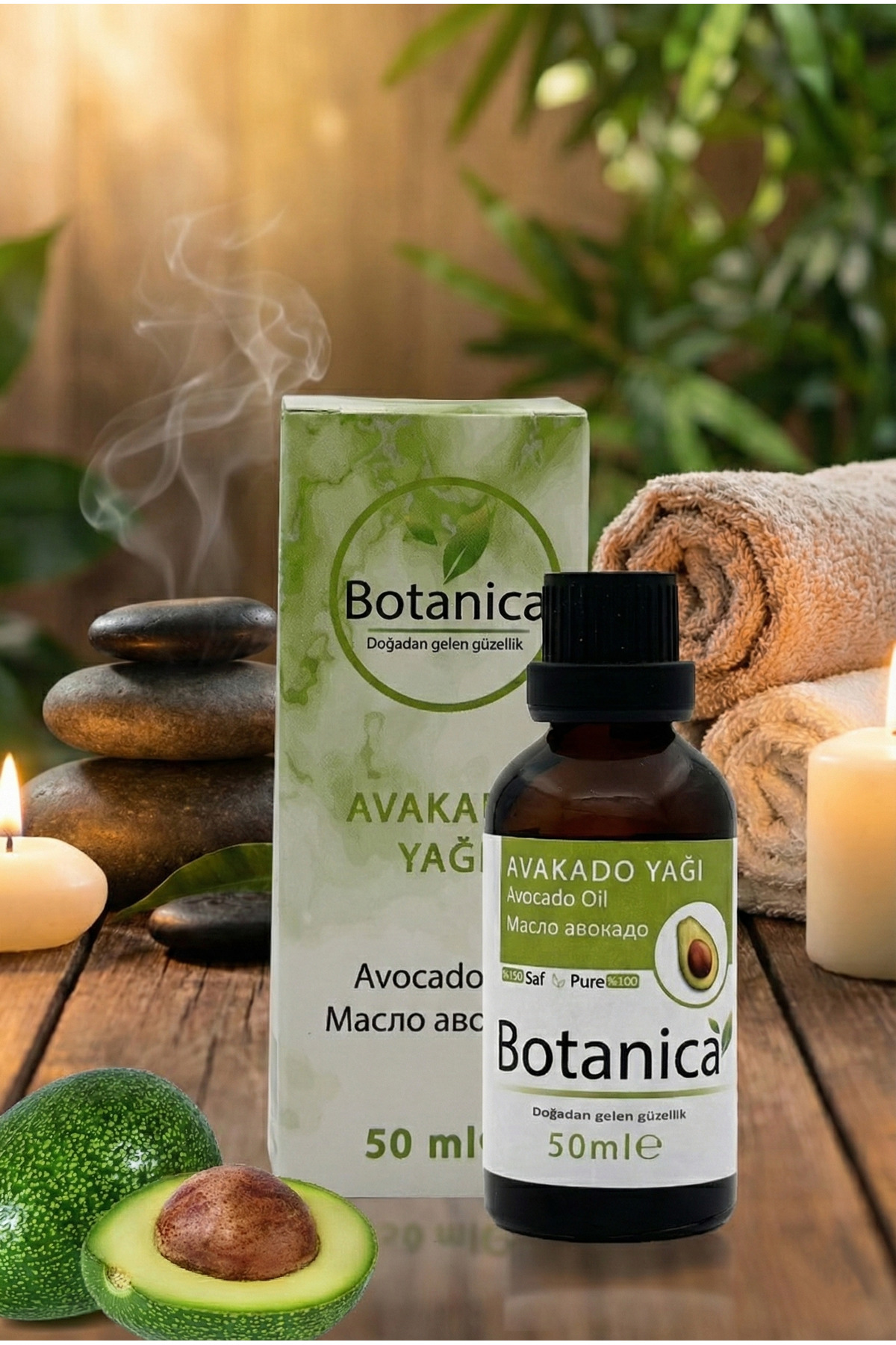 botanica Avokado Yağı 50 Ml Soğuk Sıkım Doğal ve Saf Saç Cilt Bakımı ve Yoğun Nem