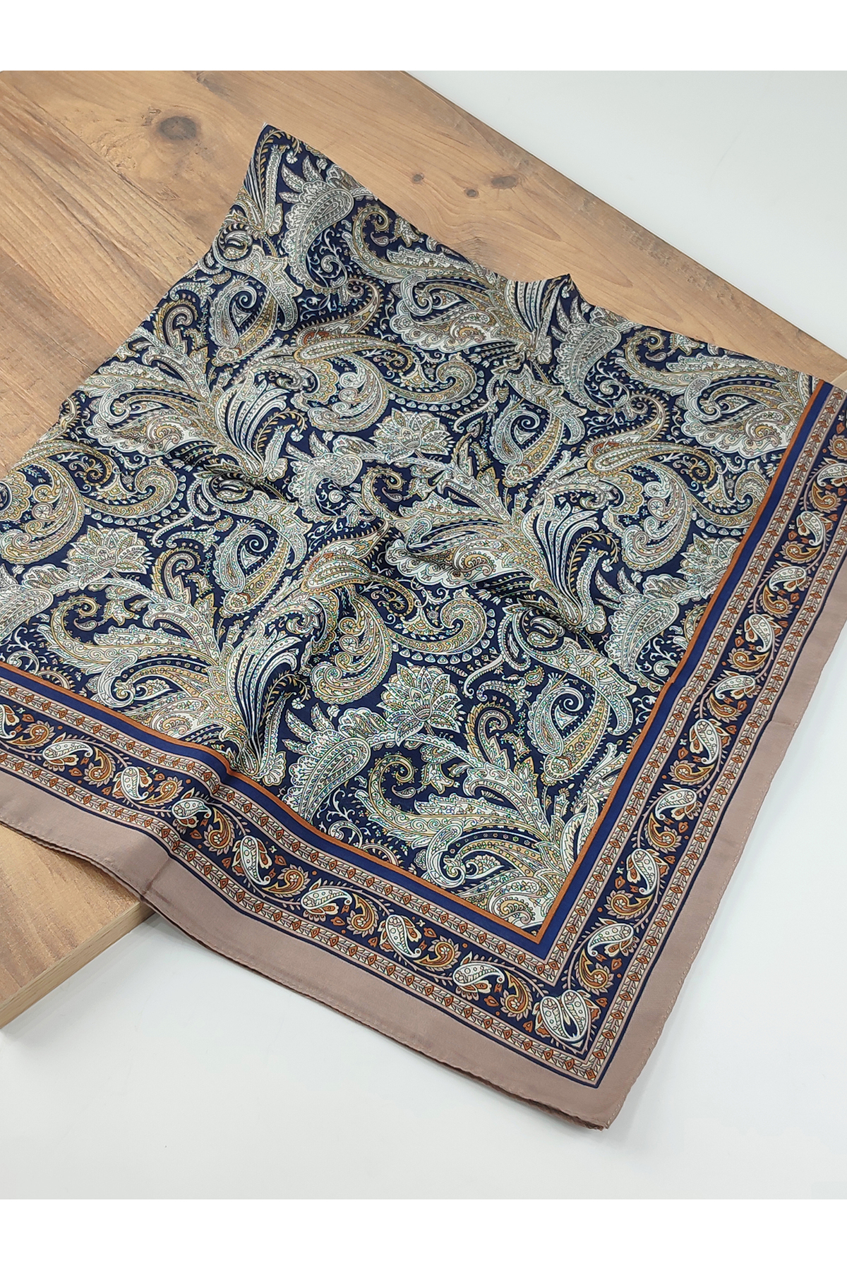 Etnik Desenli Dijital Elegance Pamuklu Eşarp Yazma SNM1054-03