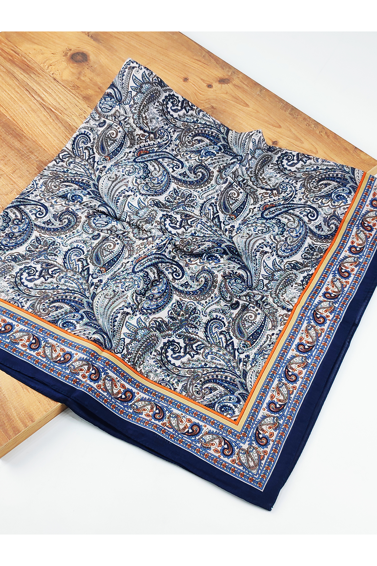 Etnik Desenli Dijital Elegance Pamuklu Eşarp Yazma SNM1054-01