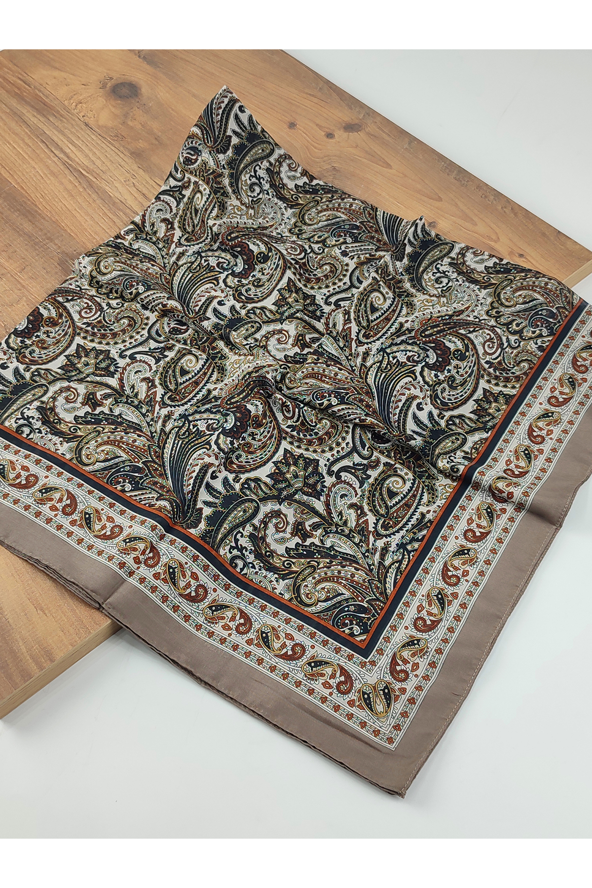 Etnik Desenli Dijital Elegance Pamuklu Eşarp Yazma SNM1054-07