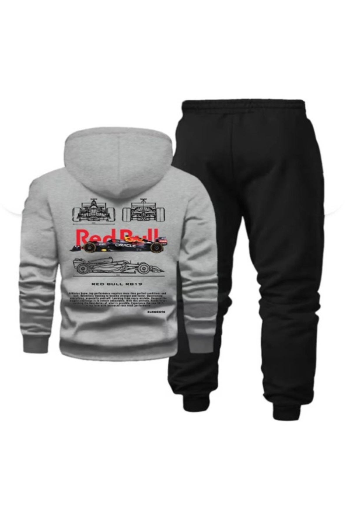 erkek baskılı redb oversize sweatahırt -eşofman altı 2li takım