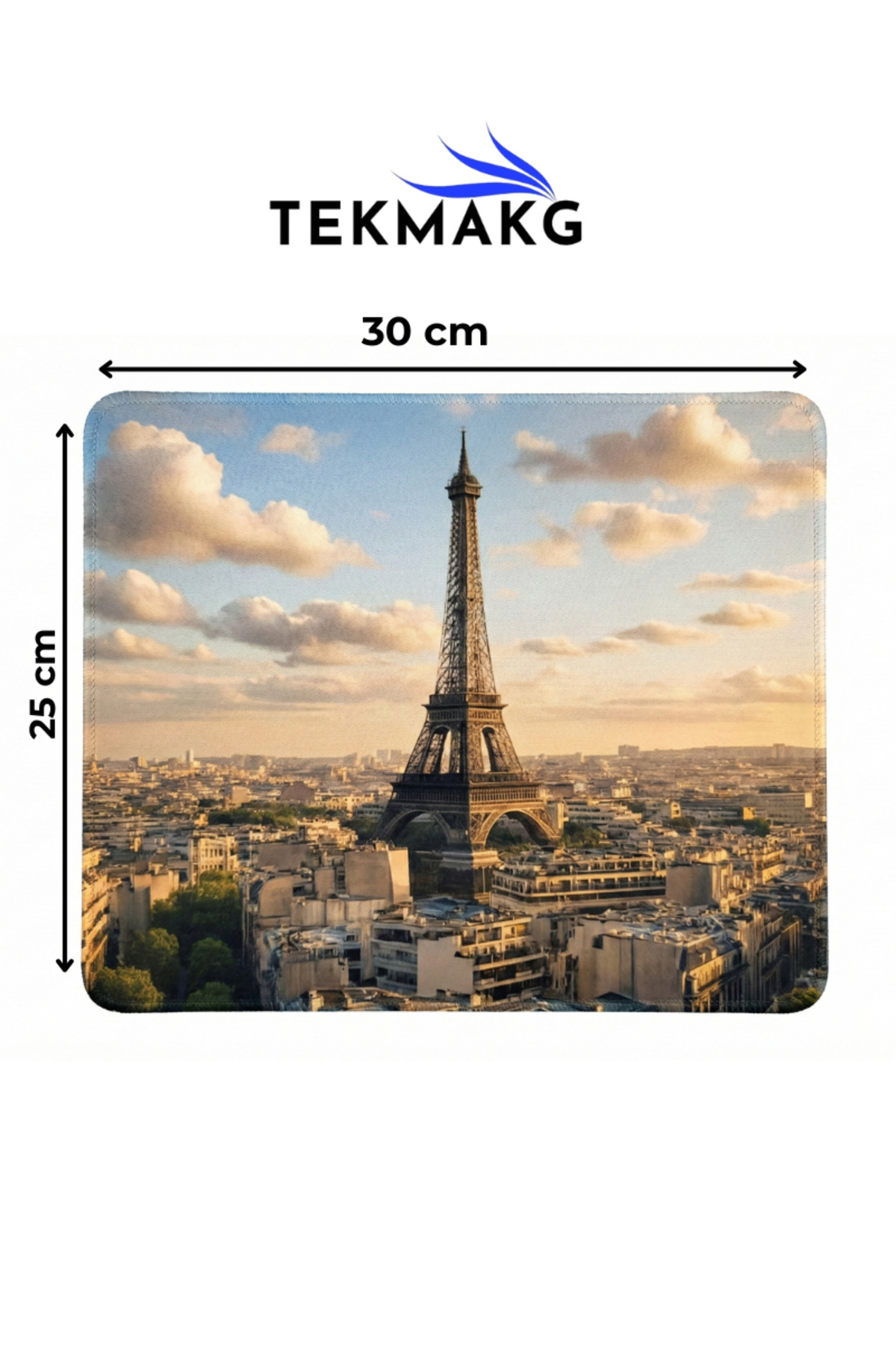 Paris Eyfel Kulesi Manzaralı Mouse Pad 25x30 cm Kaymaz Tabanlı Ofis Oyuncu Mousepad