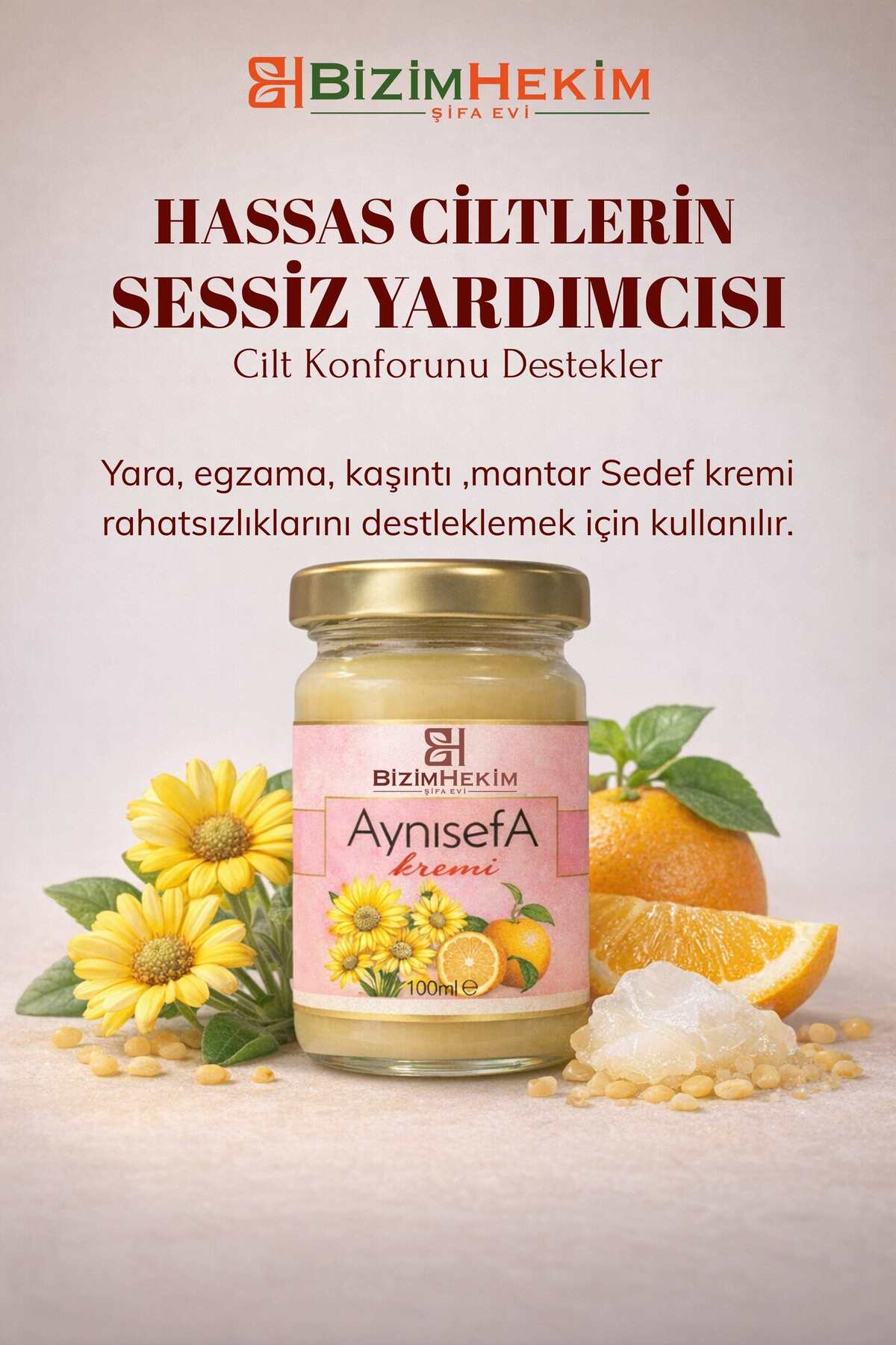 BİZİMHEKİM ŞİFA EVİ Aynısefa Cilt Konfor Kremi Egzema Yara