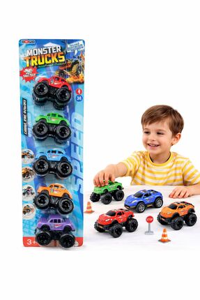 NASYONEL TOYS Monster Truck Oyuncak Araba Seti – Büyük Tekerlekli Mini Arabal...