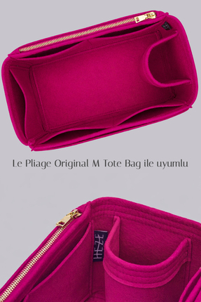 HezeS Le P. M Uyumlu Keçe Çanta Organizeri – Şişe Tutuculu Çok Cepli Düzenleyici