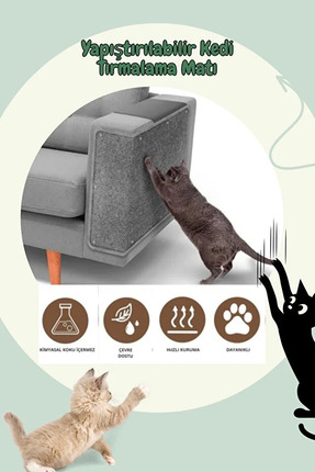 VitaBuddy Eşya Koruyucu Yapıştırılabilir Kedi Tırmalama Matı 100*30 cm
