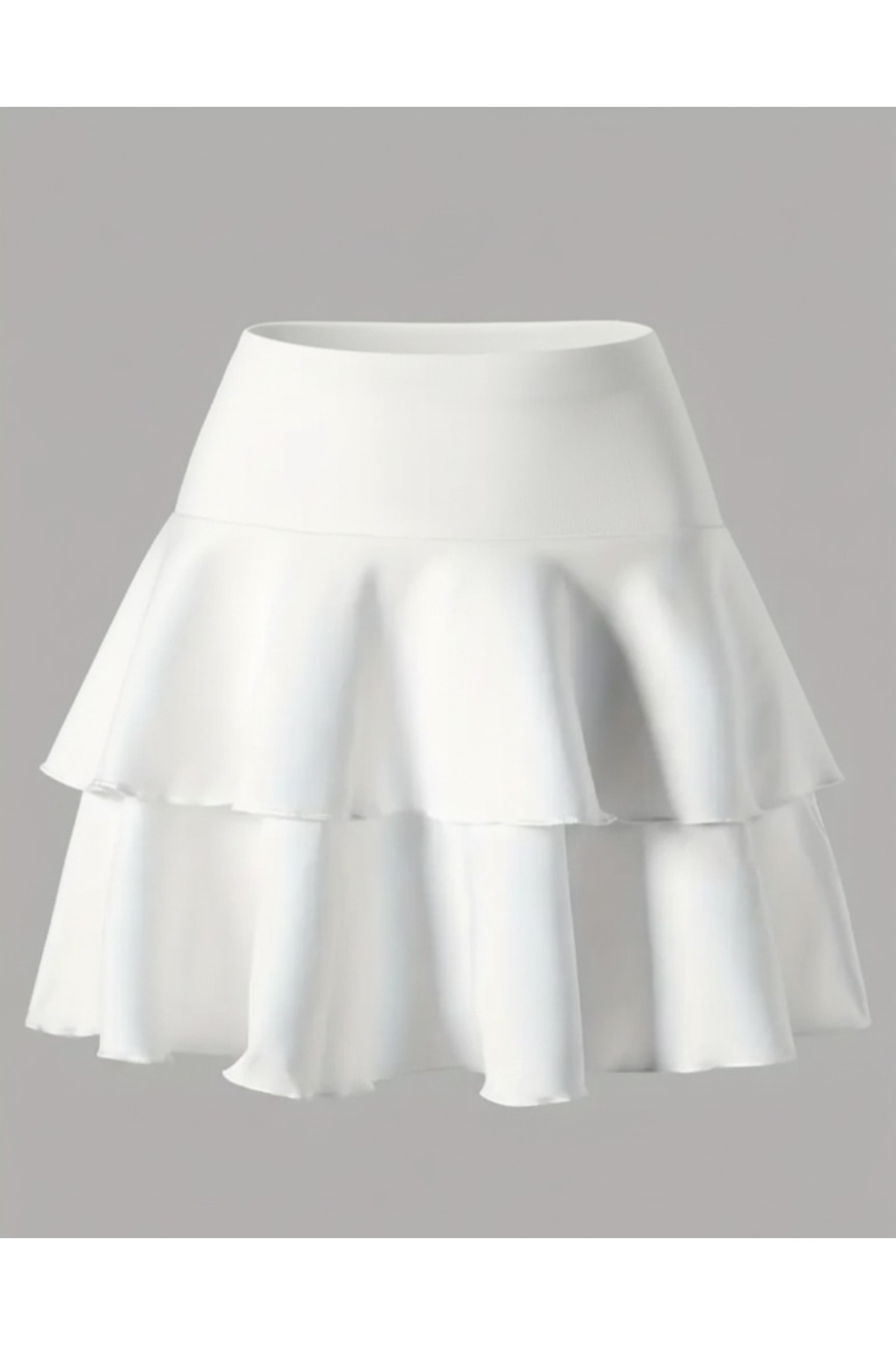 MRDN MODA  Kız çocuğu yüksek bel kat kat fırfırlı mini kloş etek