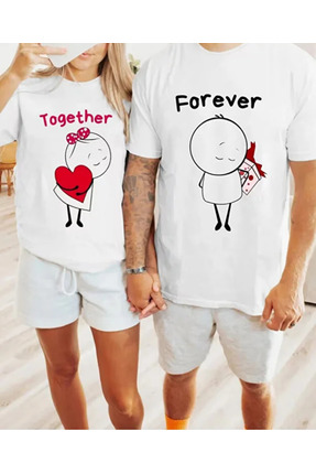 shi dumanlar giyim Oversize Çift Eş Sevgili Kombini Together-Forever Baskılı ...