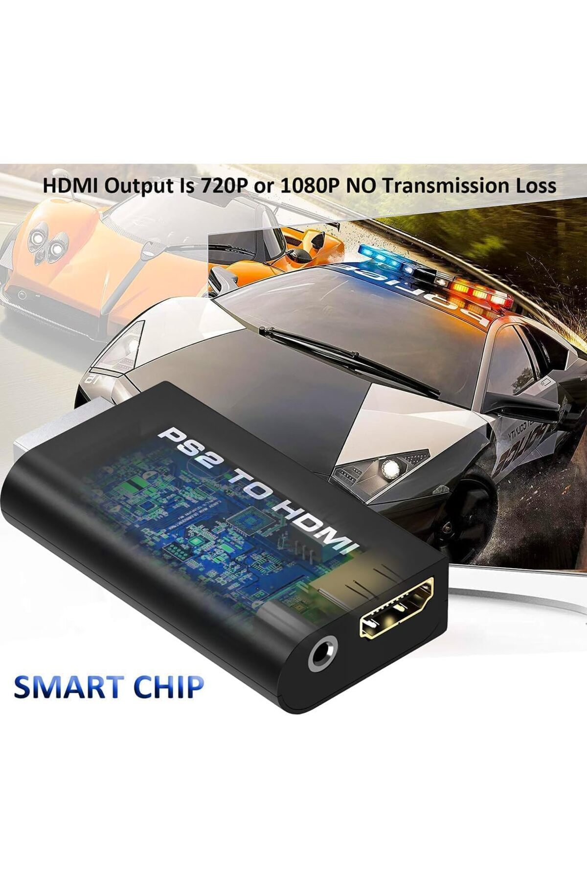 Coverzone PS2 HDMI Dönüştürücü Adaptör 480i 480p 576i Destekli USB