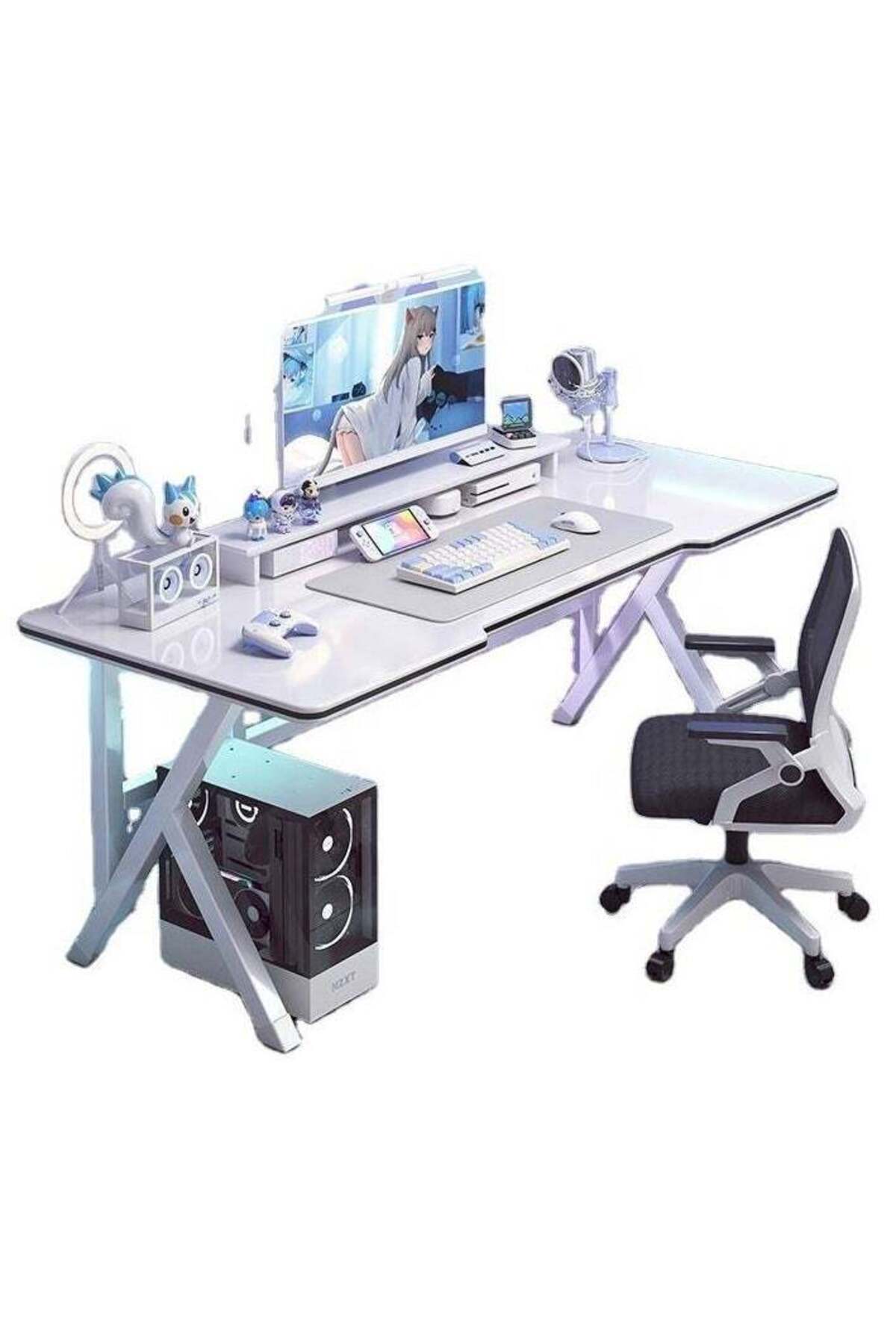 EGG K Shaped Gaming Desk 100cm Computer Table Home Office Computer Desk ...