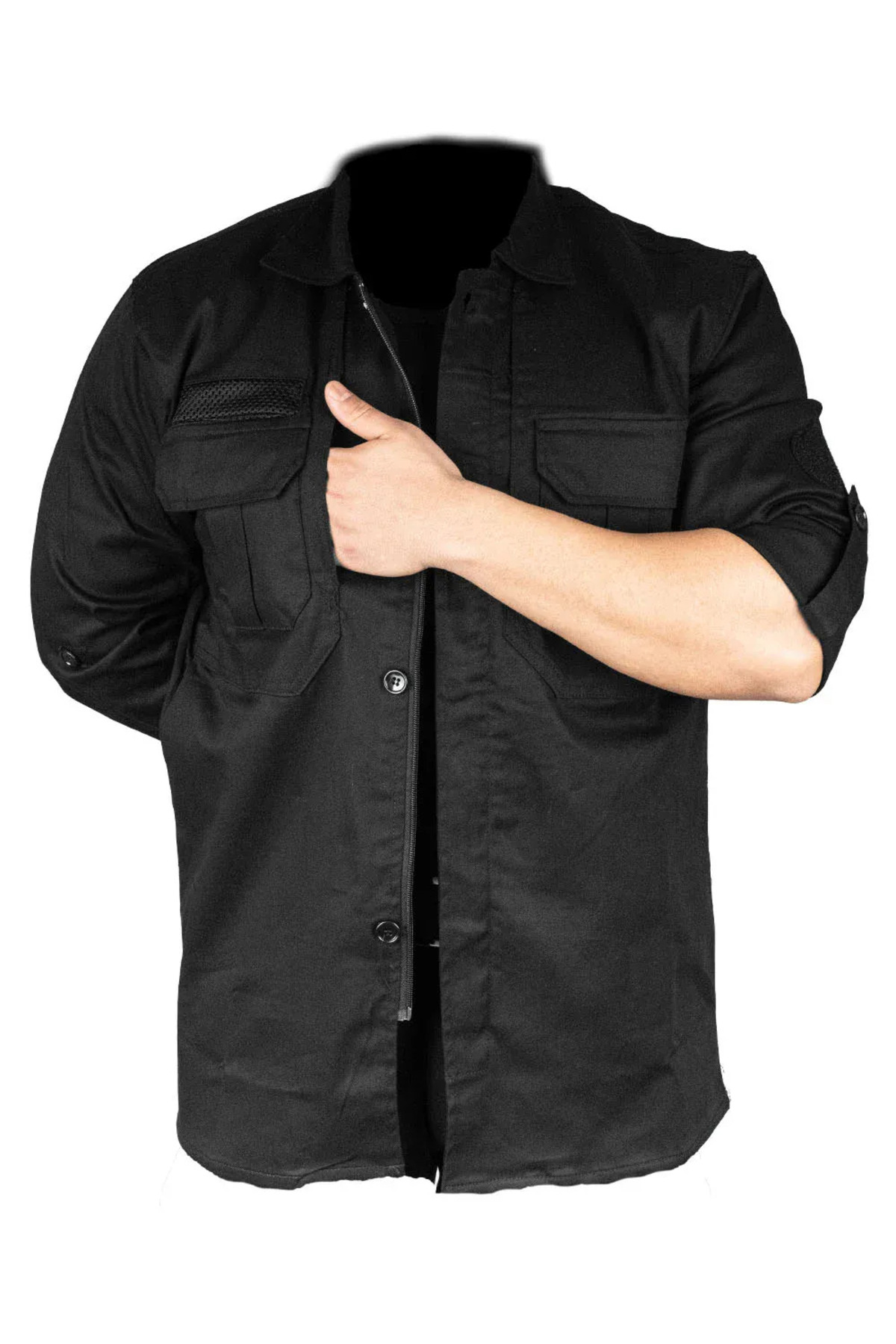 Siyah Outdoor Gabardin Gömlek — مشکی f42pk420 — تصویر 2 از 5