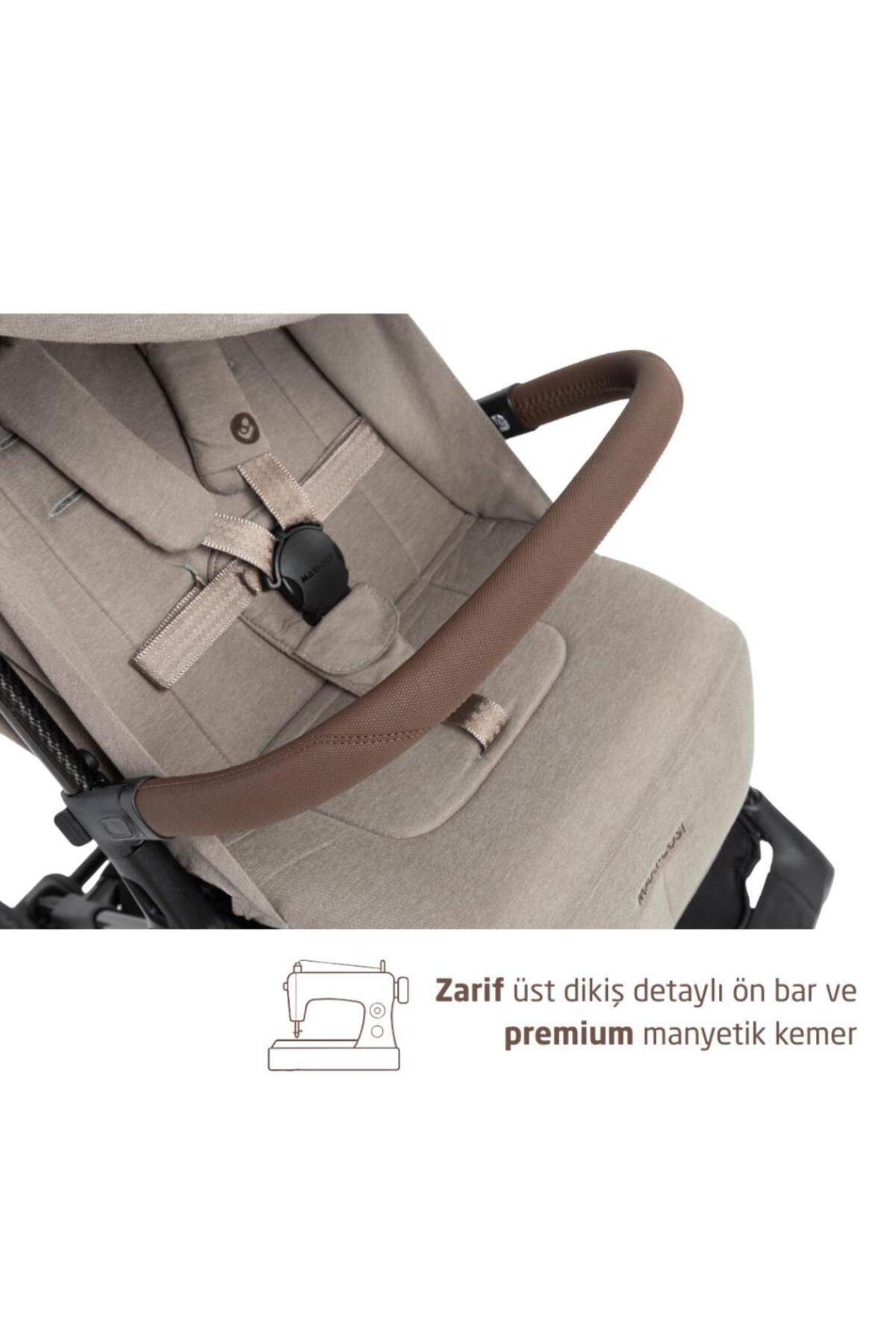 Maxi-Cosi Oslo Carbon 5,6 Kg Ultra Hafif Premium Kabin Boy Bebek Arabası Twillic Truffle fotoğrafı 5 (önizleme)