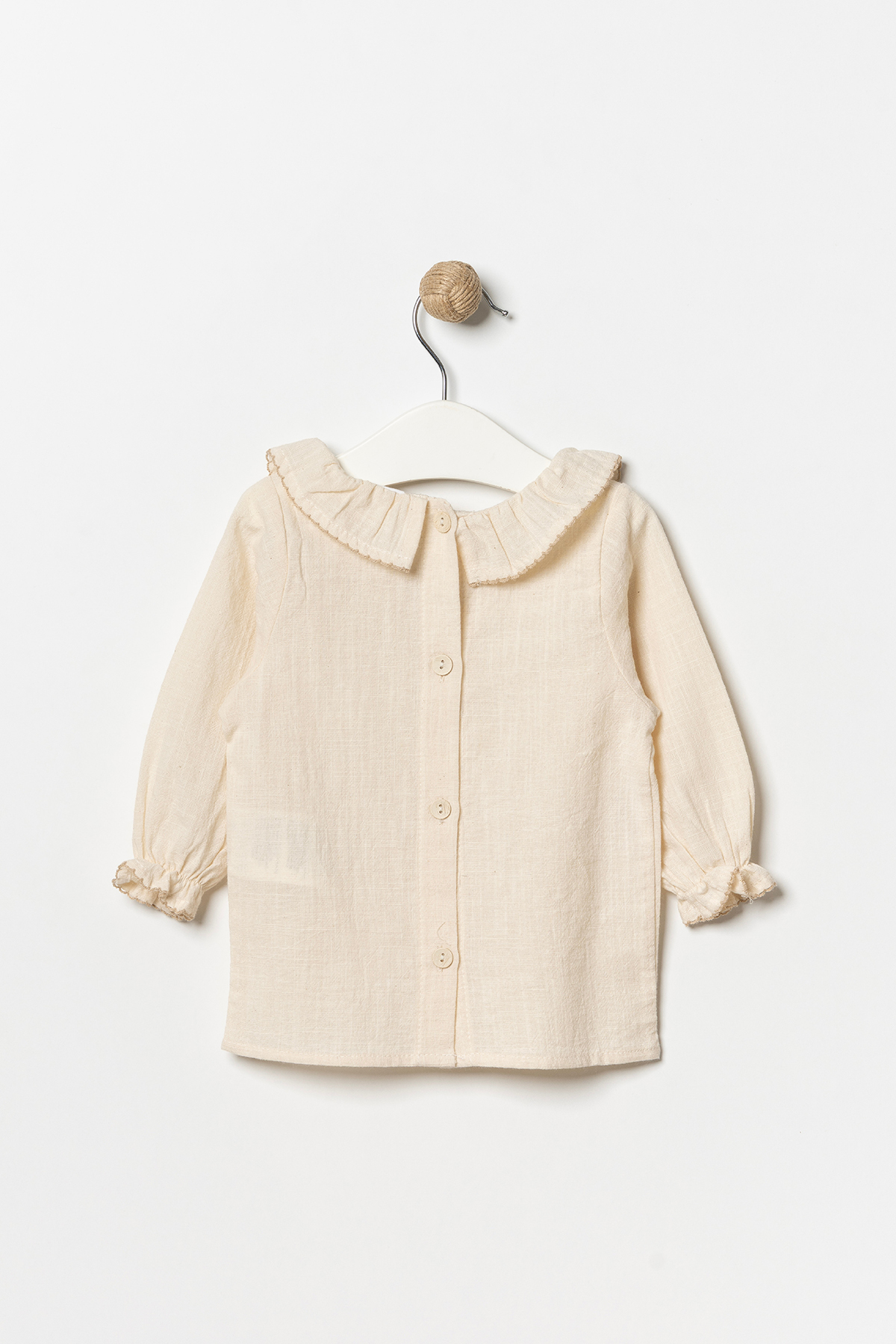 Minipodyum Gömlekli Nakış Detaylı Bayramlık Kız Bebek Salopet Elbise fotoğrafı 6 (önizleme)