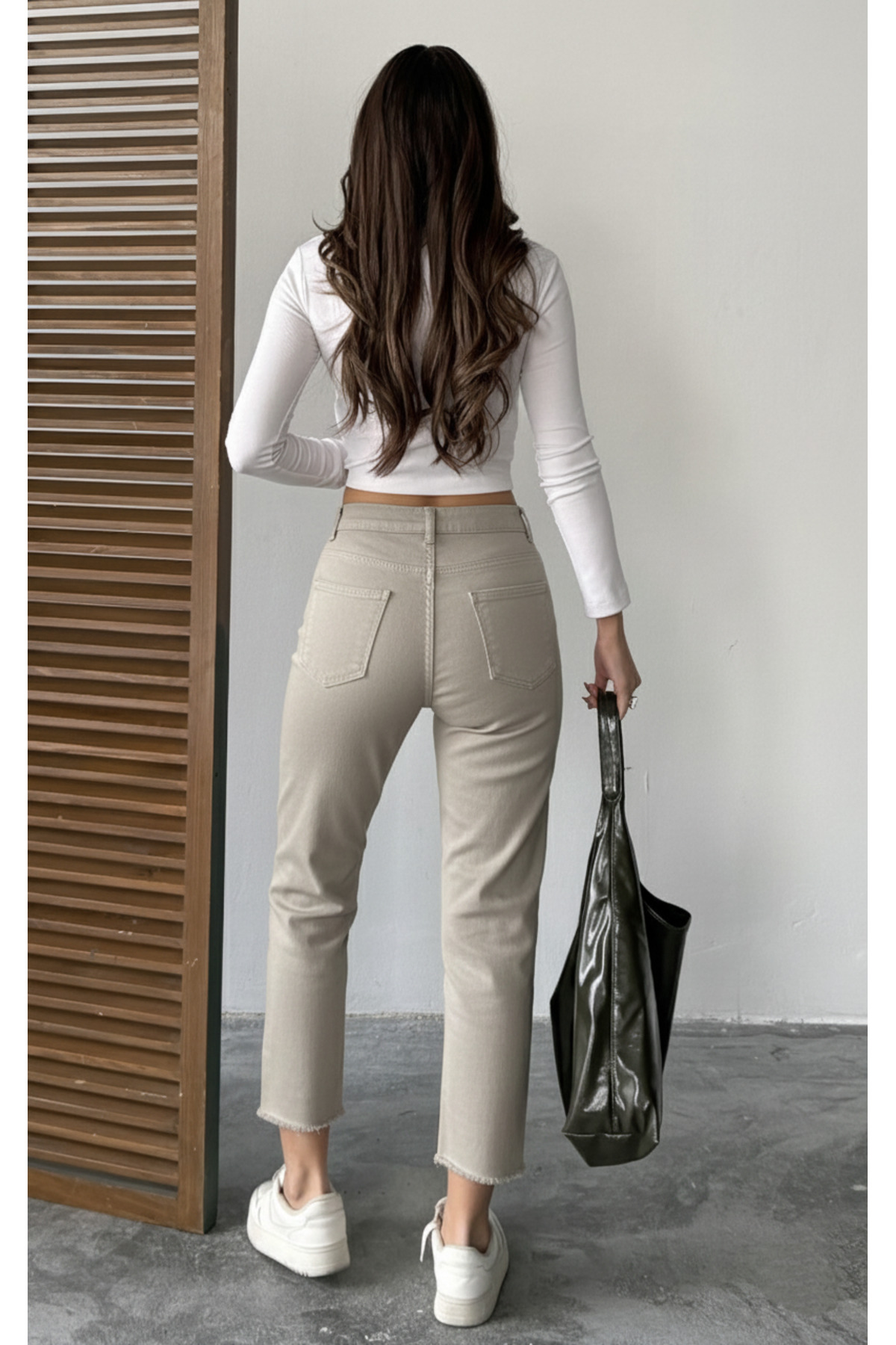 BLUE MARLIN  PAÇA KESİK KETEN BORU PAÇA PANTOLON - Görsel 2