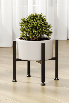 Bino Metal Çiçeklik Saksı Standı Dekoratif Bahçe Mobilyası Saksı Altlığı Standı