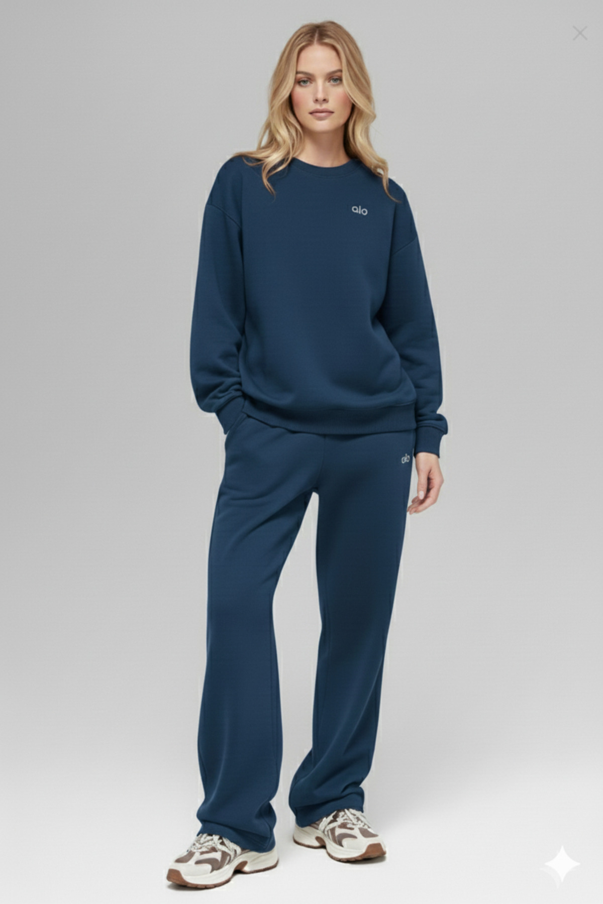 NİCE Women's Petrol Blue Baggy Wide Leg Tracksuit Set Top and Bottom Set