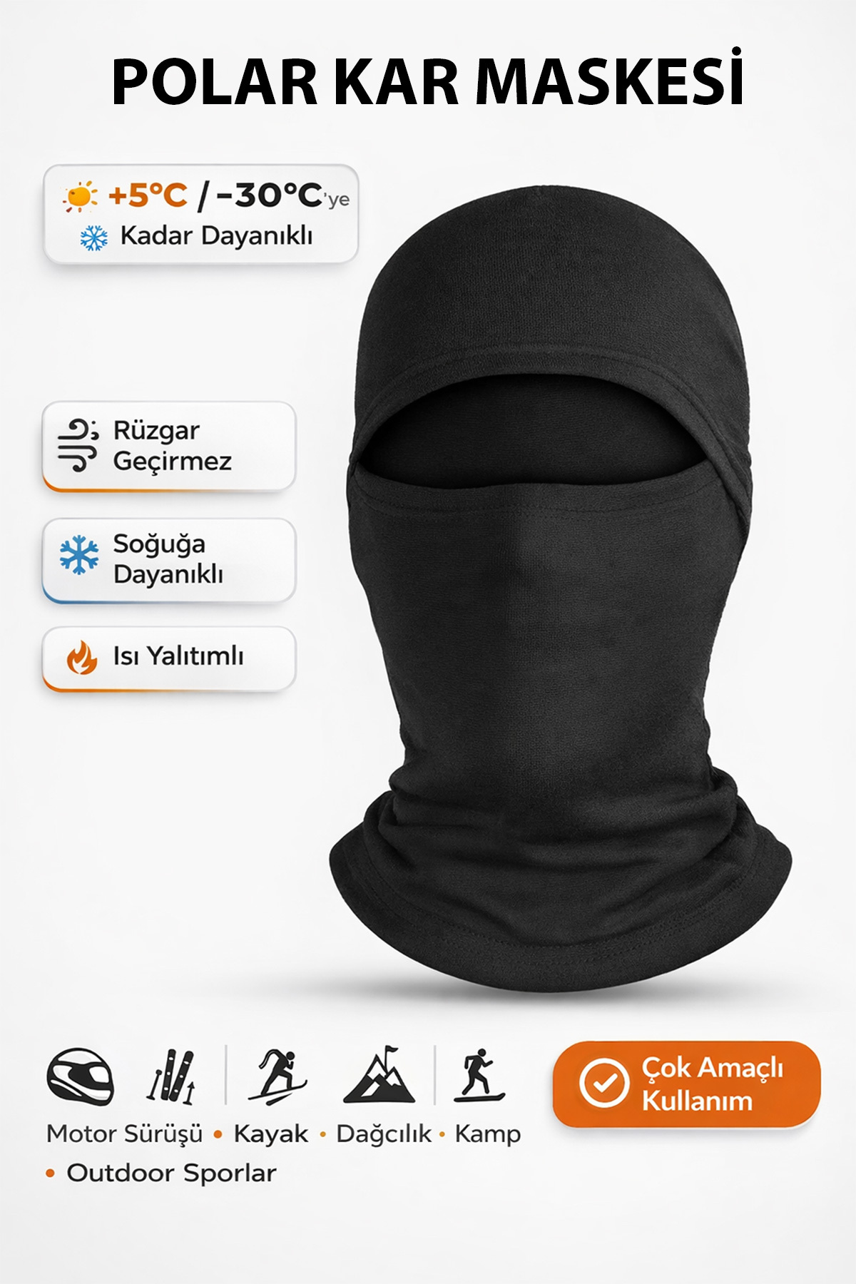 Atelier Print Direk Kışlık Polar Kar Maskesi görsel 2