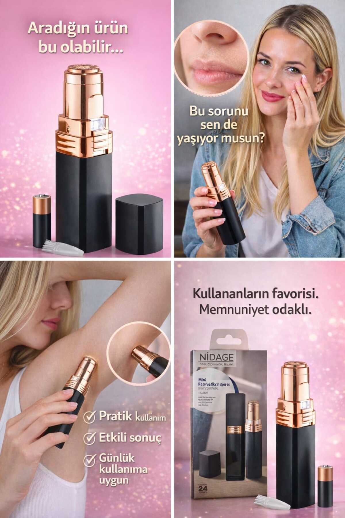 Mini Tıraş Makinesi Epilasyon LED Işıklı, Yüz, Koltuk altı, Bikini Bölgesi Çok Amaçlı, Ergonomik — NDG406813409762100 — تصویر 2 از 7