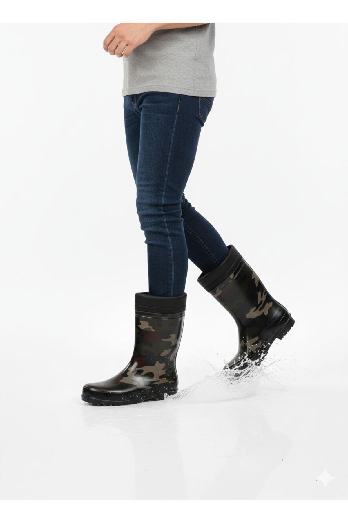KRAL PLASTİK  Premium Su Geçirmez Yün Astarlı Yağmur ve Kar Çizmesi Kaymaz Taban - Görsel 4