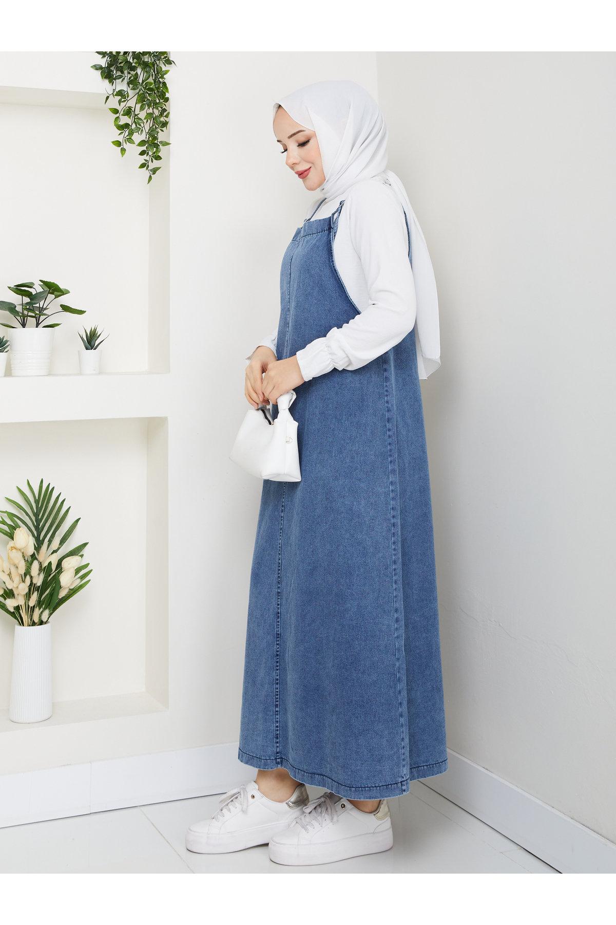 MEHDENEFE Denim Kot Jile Elbise MDE6029 görsel 5