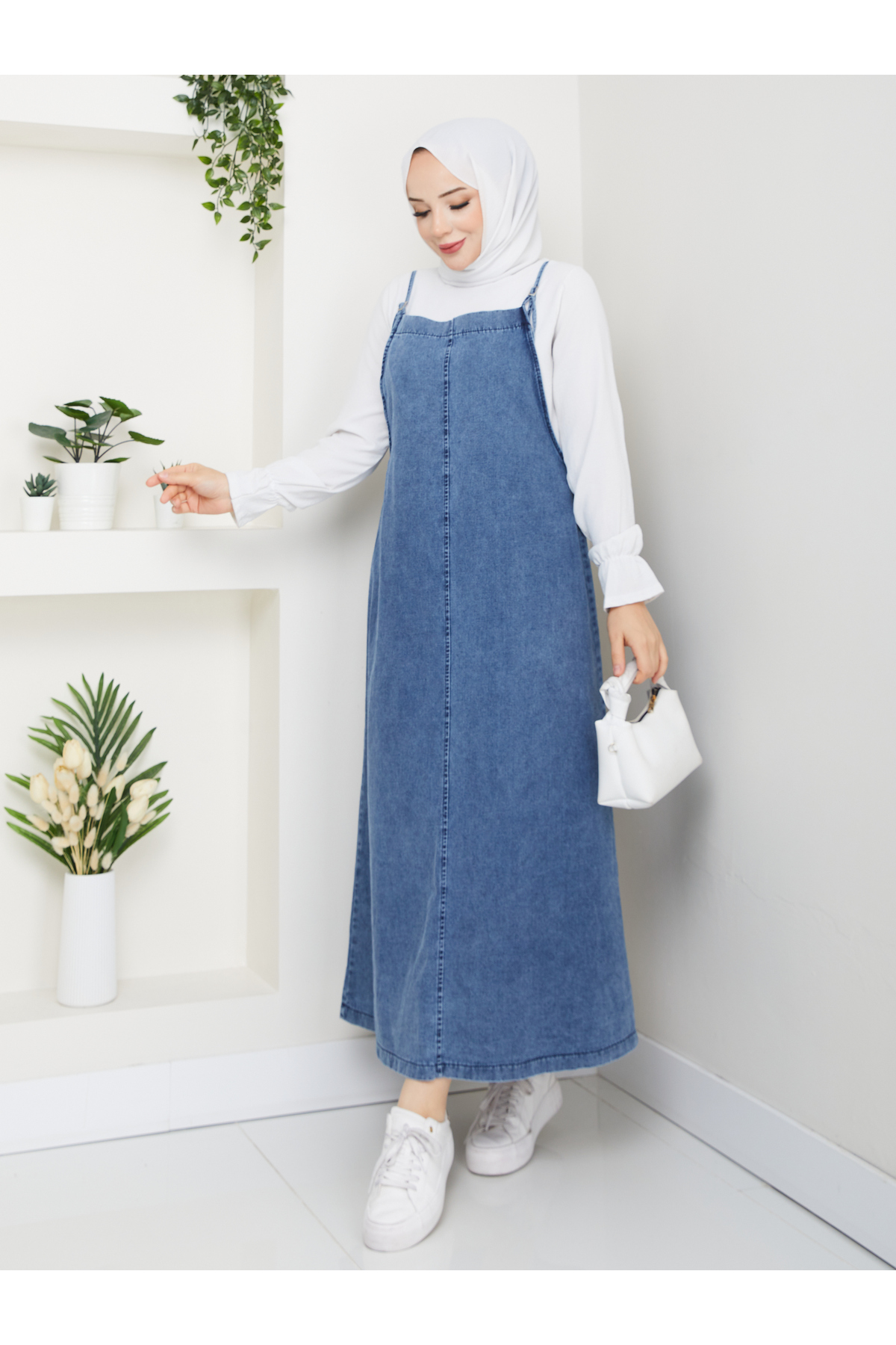 MEHDENEFE Denim Kot Jile Elbise MDE6029 görsel 3