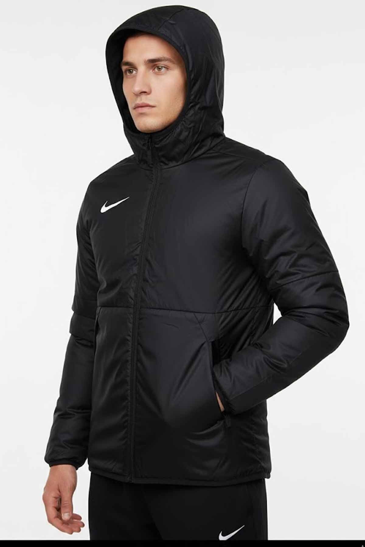 Nike Men's Coat with Fleece Cw6157-010-Black- Trendyol