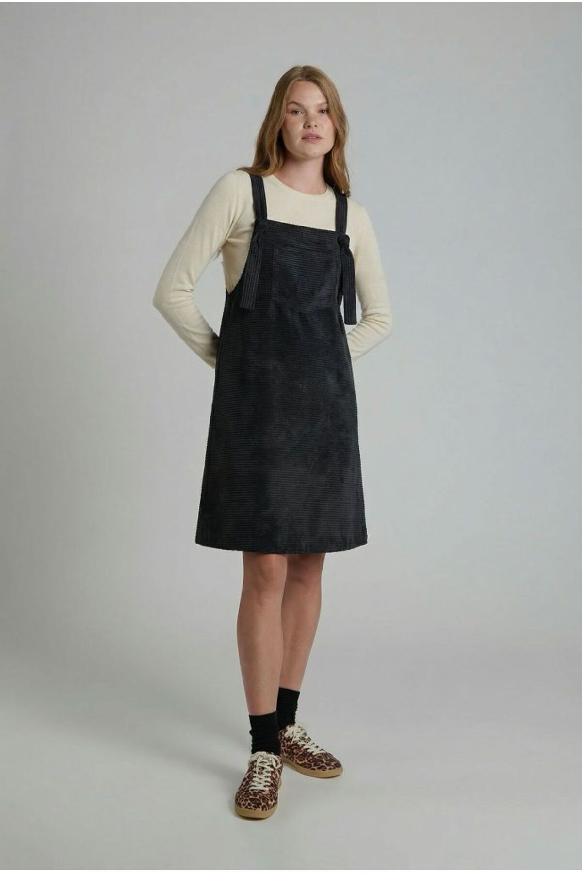 MYRA6316 Maternity Black Velvet Gilet Dress