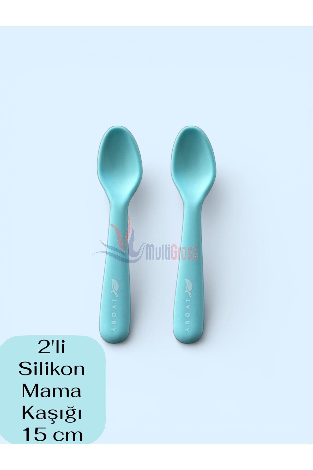 pon2pan2☆s・mama Multiamo 2'li Silikon Mama Kaşığı 15 cm %100 Silikon BPA Free