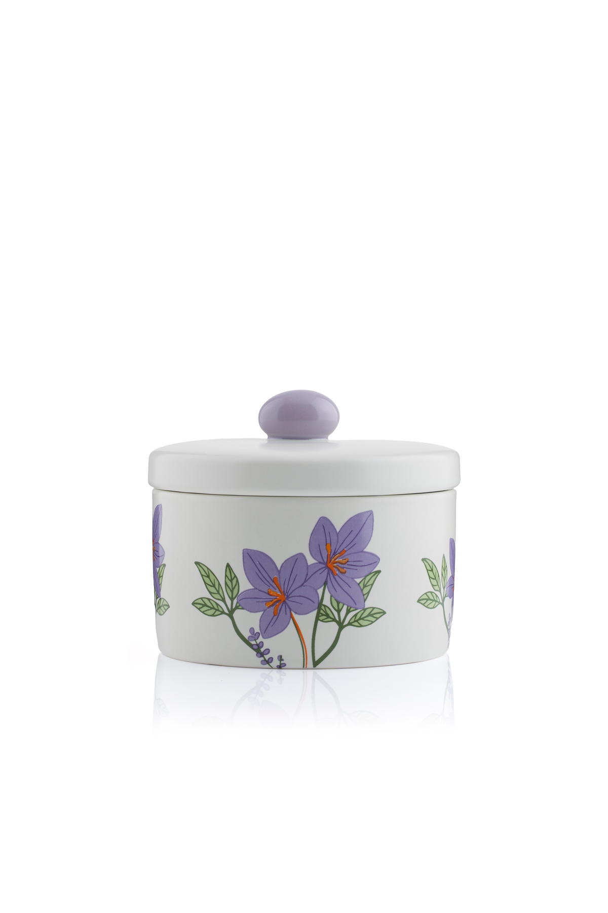 Blends Floral Beige Date Bowl with Lid from Naqaa