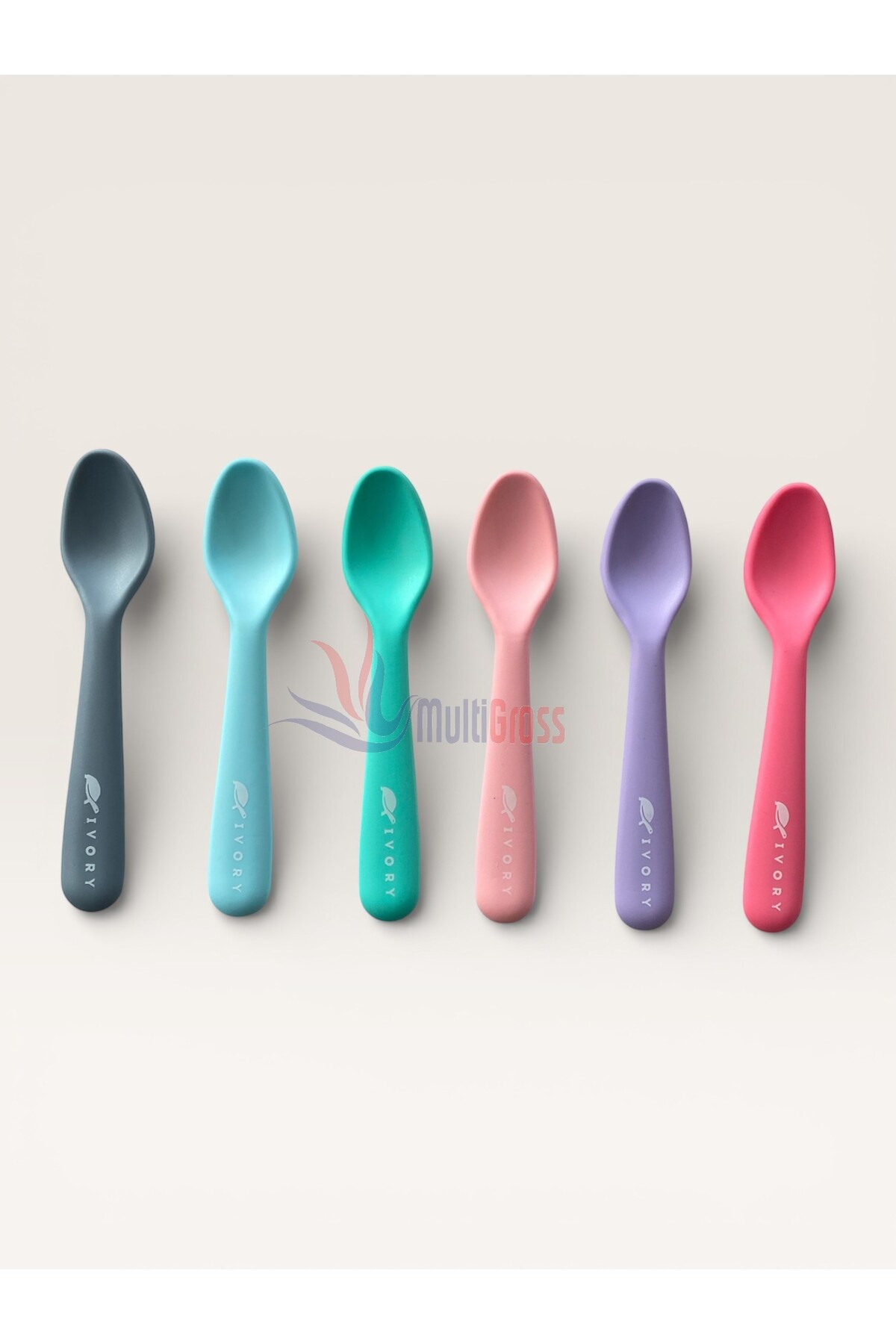 Multiamo 2'li Silikon Mama Kaşığı 15 cm %100 Silikon BPA Free