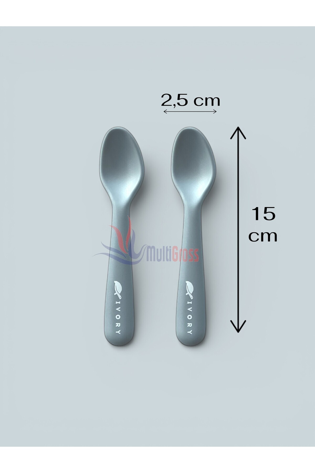Multiamo 2'li Silikon Mama Kaşığı 15 cm %100 Silikon BPA Free fotoğrafı 2 (önizleme)