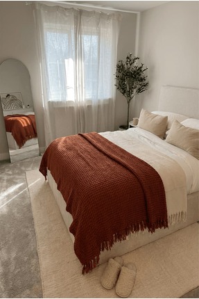 Nuriye Kocakaplan Waffle Extra Soft Dokulu Modal Pamuk Battaniye – 150x230 cm