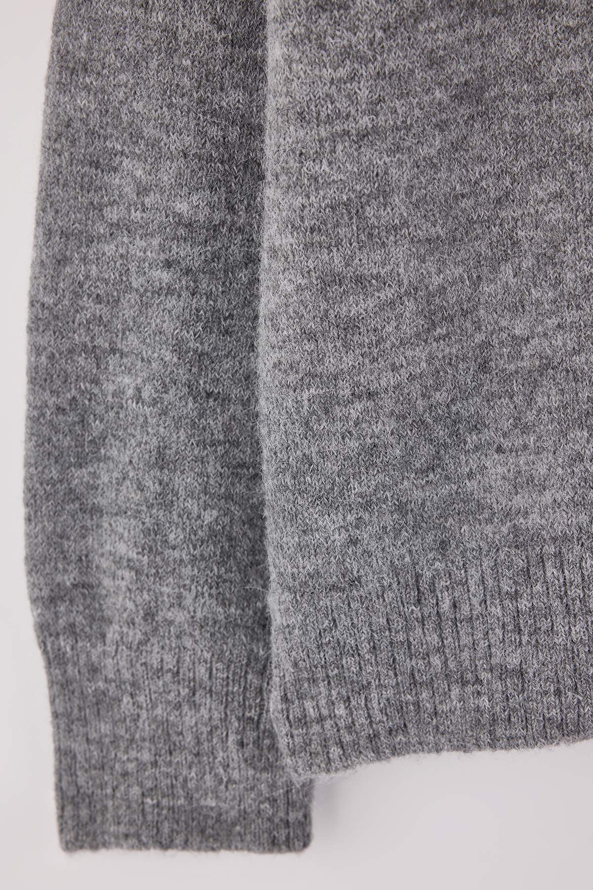 Trendyolmilla  Wardrobe Essentials Antrasit Alpaka Yünü Karışımlı Basic Triko Hırka TBBAW26AV00037 - Görsel 7