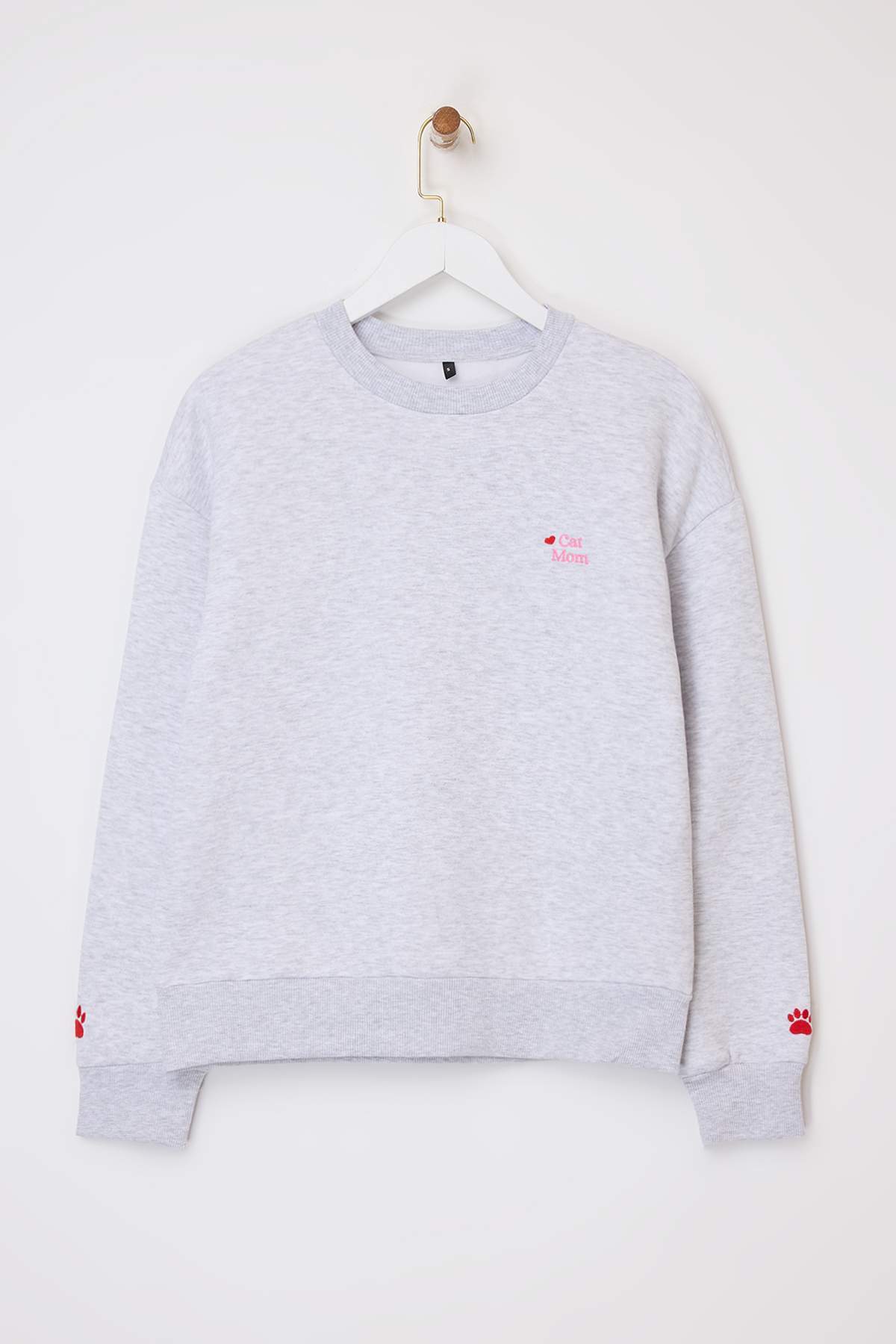 Trendyolmilla  Kar Melanj Örme Sweatshirt TWOAW26SW00200 - Görsel 5